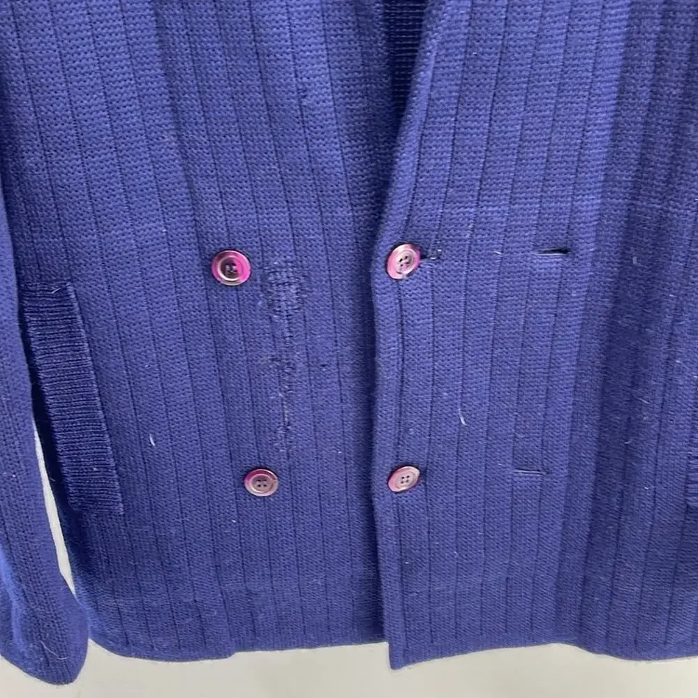 Vintage LR II BY Leroy Knit 100% pure wool double breasted shawl collar cardigan